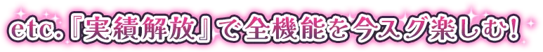 etc.『実績解放』で全機能を今スグ楽しむ!